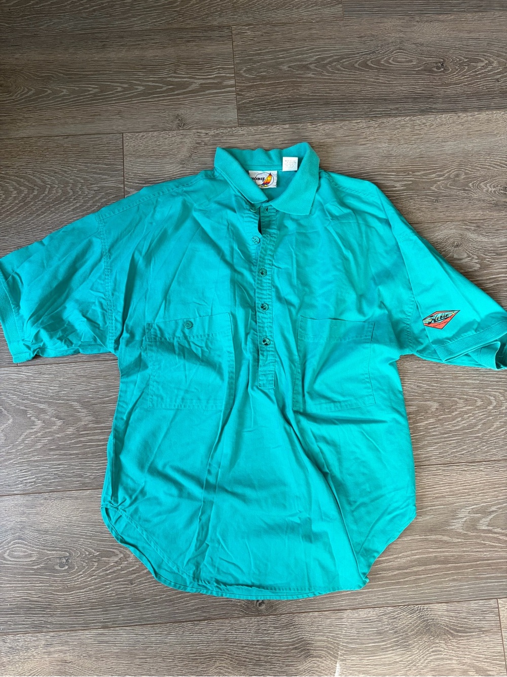 ✨VTG✨ 90s Hobie Men's Polo Shirt in Teal Green Sz S